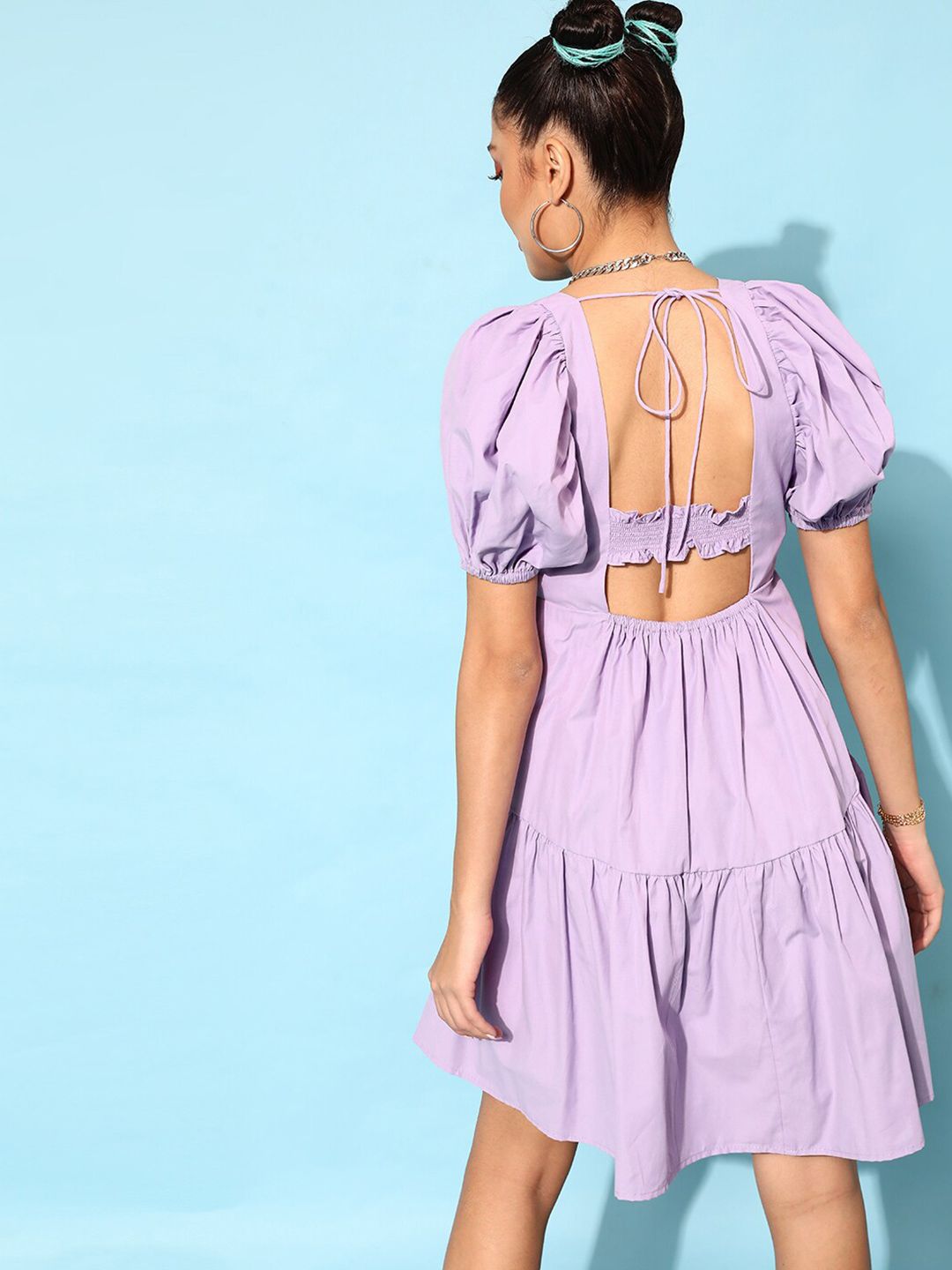 STREET 9 Women Elegant Lavender Solid Dress