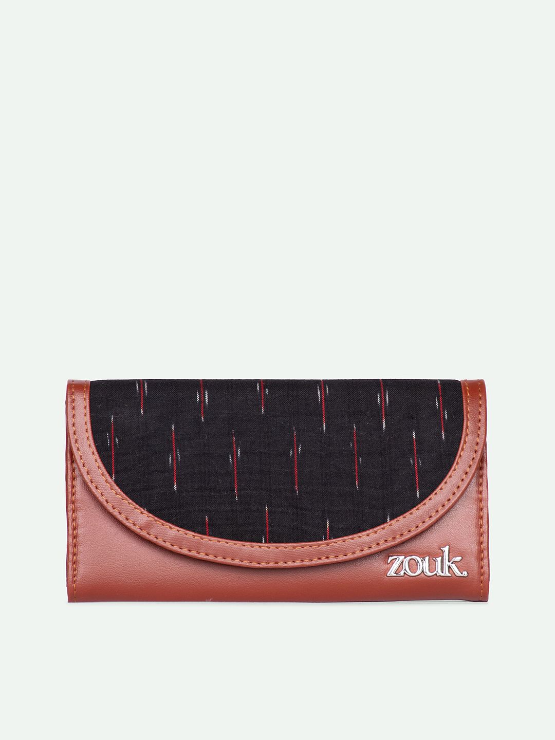 ZOUK Women Ikat Gre Red Kyra Flap Wallet