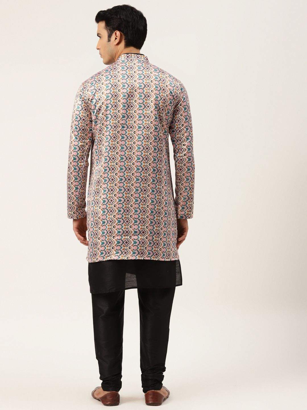 SOJANYA Kurta Hitam & Putih Lelaki dengan Churidar