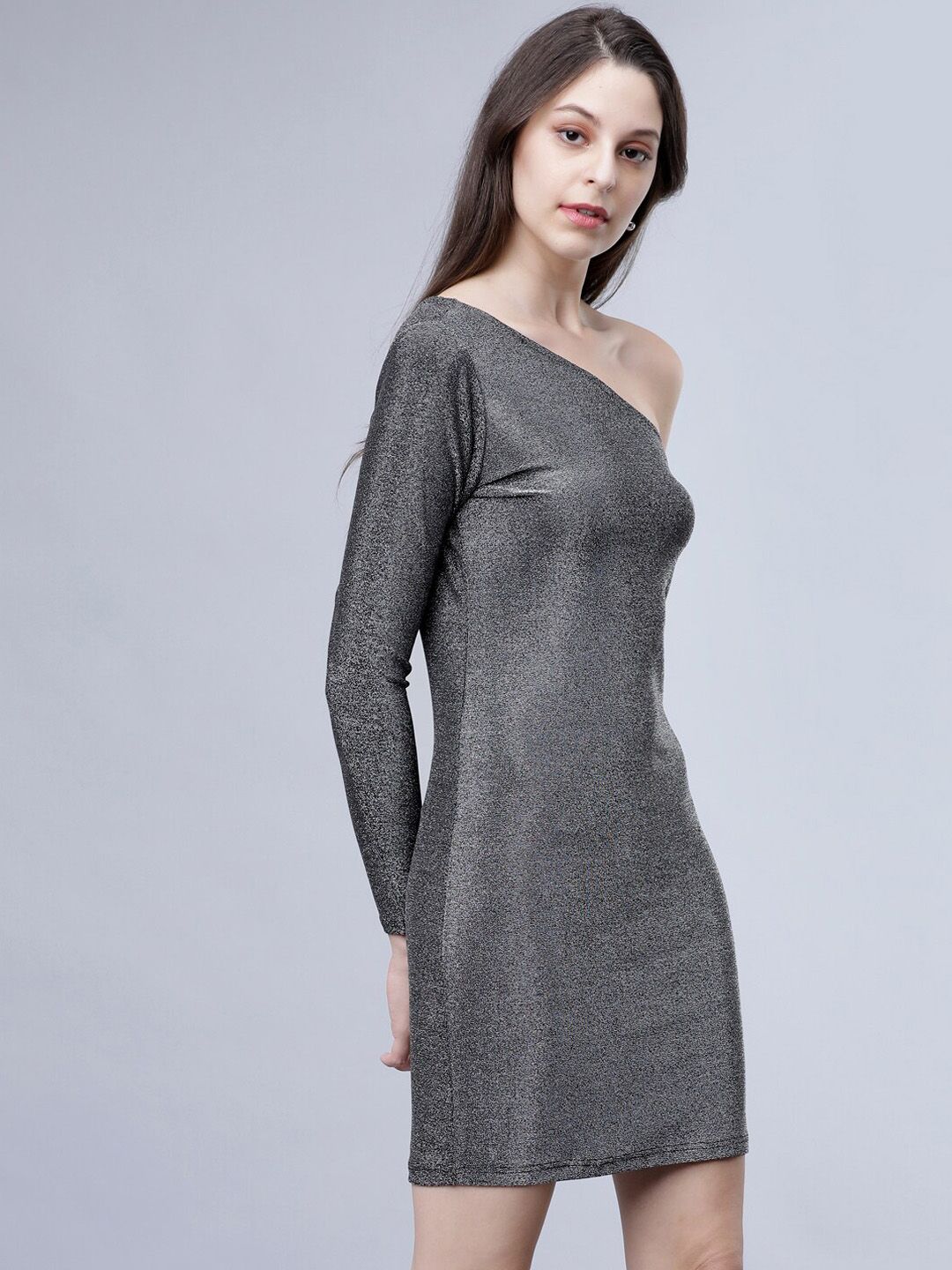 Tokyo Talkies Women Grey Solid Bodycon Dress