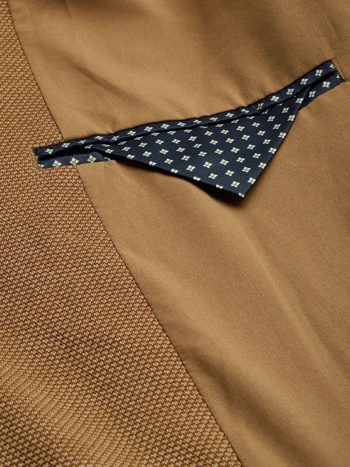 Park Avenue Super Slim Fit Self Design Notched Lapel Single-Breasted Formal Blazer