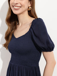 DressBerry Smock & Sway Classy Casual Fit and Flare Dress