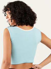 Athena Colourblocked Fitted Crop Top