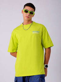 The Indian Garage Co Men Back Printed Baggy Round Neck Pure Cotton T-shirt