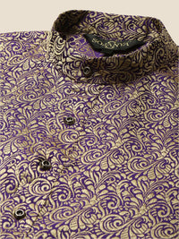 SOJANYA Band Collar Ethnic Motifs Woven Design Kurta