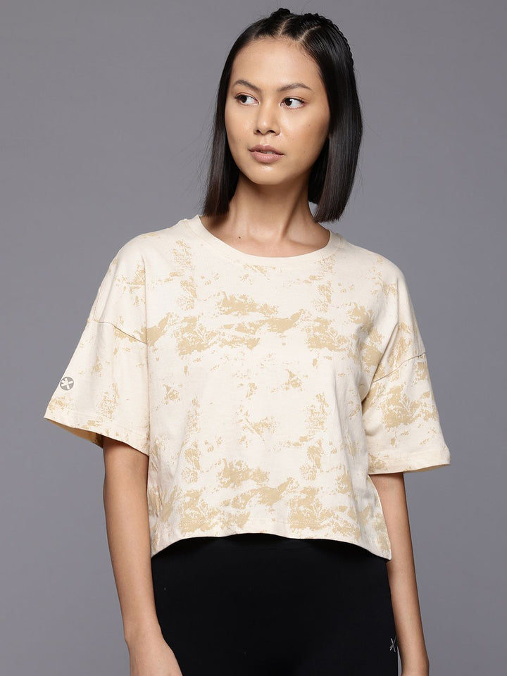 HRX by Hrithik Roshan Abstract Printed Yoga T-shirt