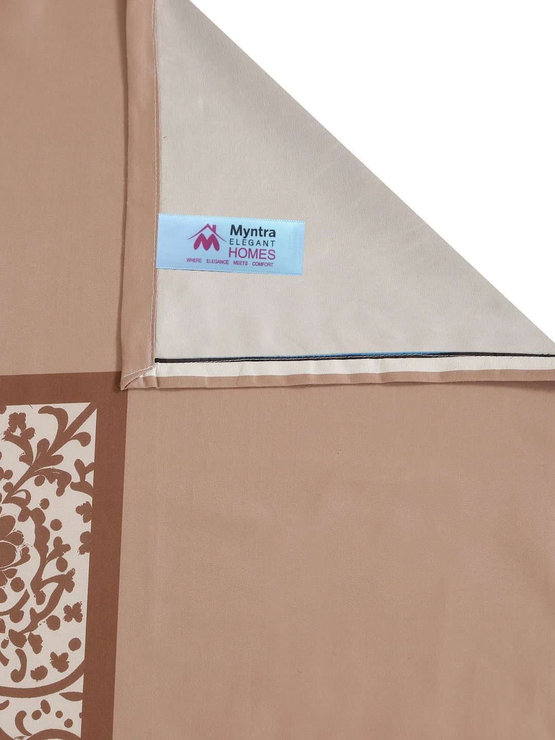 Myntra Elegant Homes Berwarna Krim & Bunga Coklat 400 TC Cadar Katil King dengan 2 Sarung Bantal