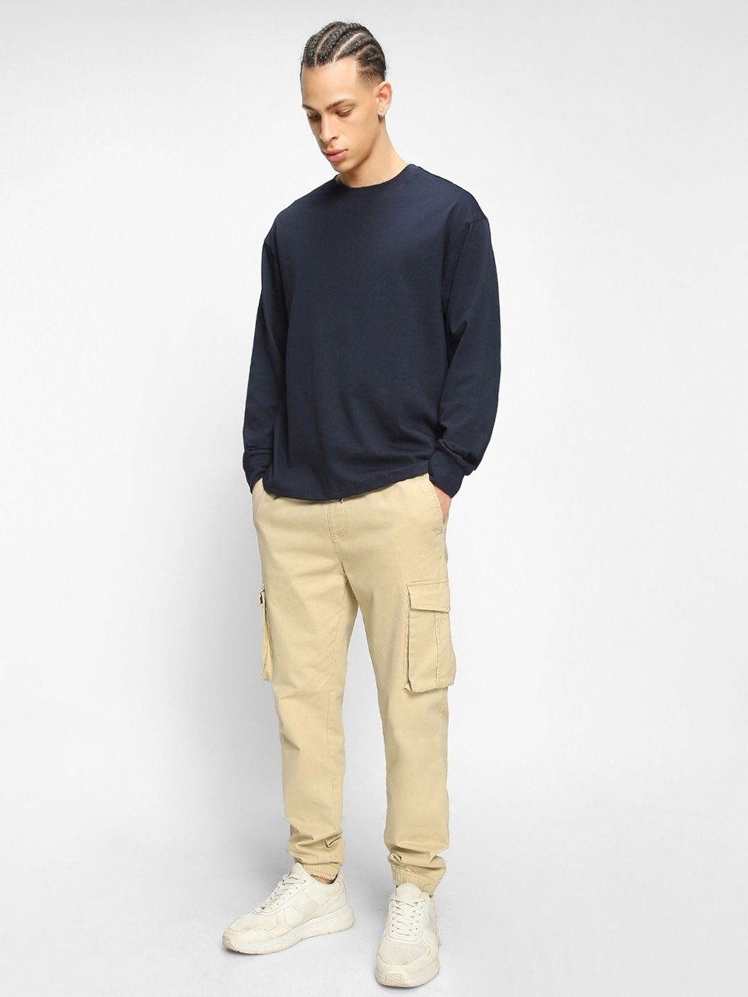 Bewakoof Cotton Drop Shoulder Sleeves Oversized Fit T-shirt