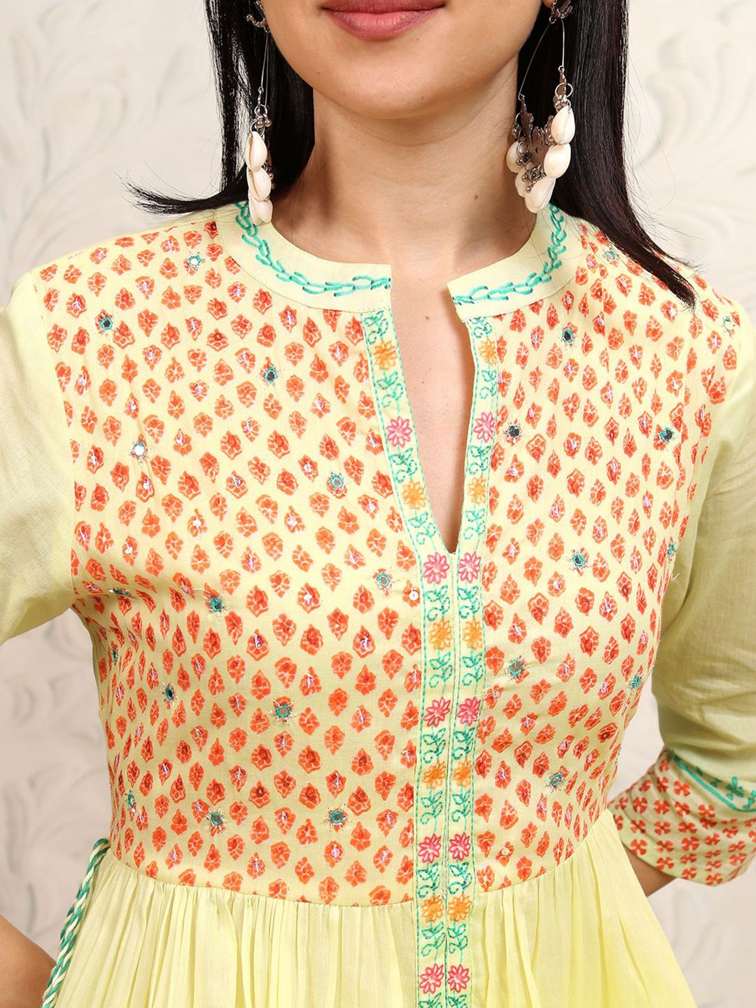 Vishudh Floral Print A-Line Dress