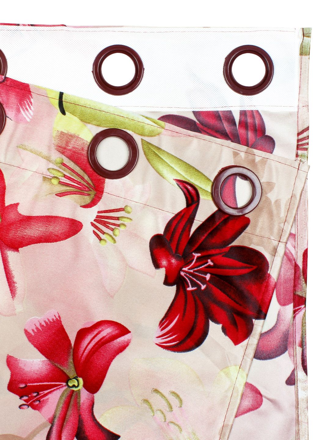 Story@home Pink & Mustard 2-Pieces Floral Door Curtains