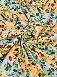 BOMBAY DYEING Dream Lover Green Floral 104 TC Cotton Queen Bedsheet Set-2.24 m X 2.54 m