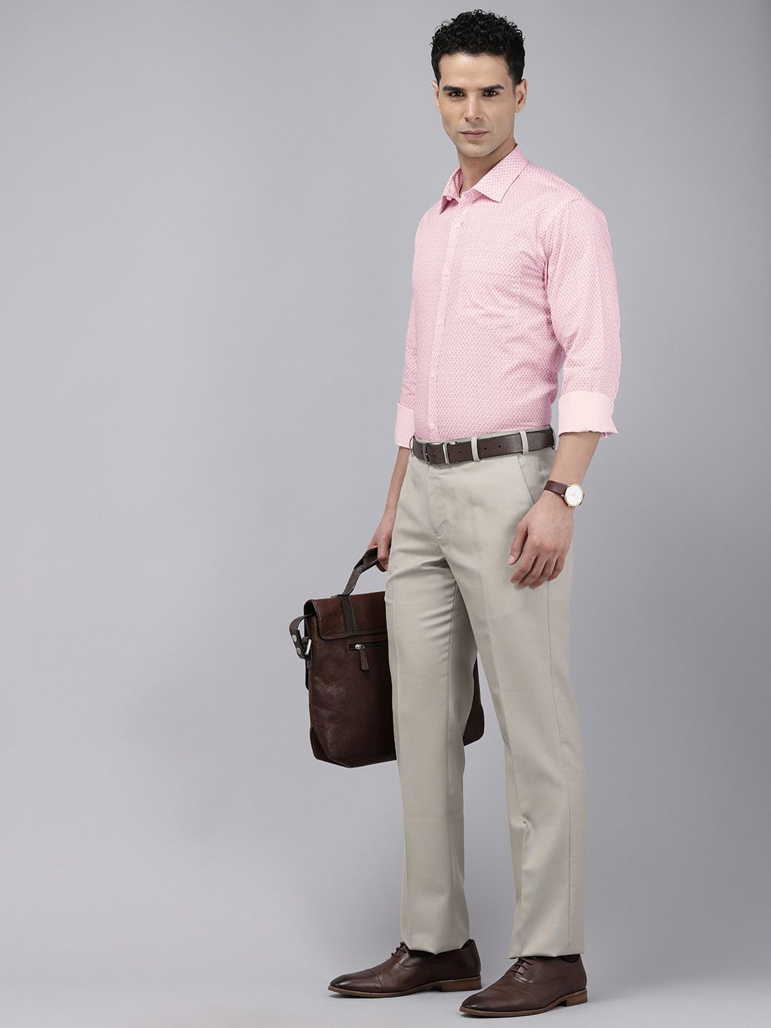 Park Avenue Pure Cotton Slim Fit Geometric Printed Formal Shirt