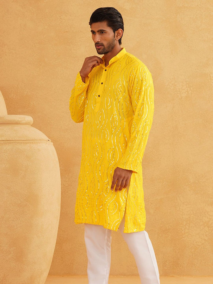 SOJANYA Seqinned Embellished Pure Cotton Straight Kurta