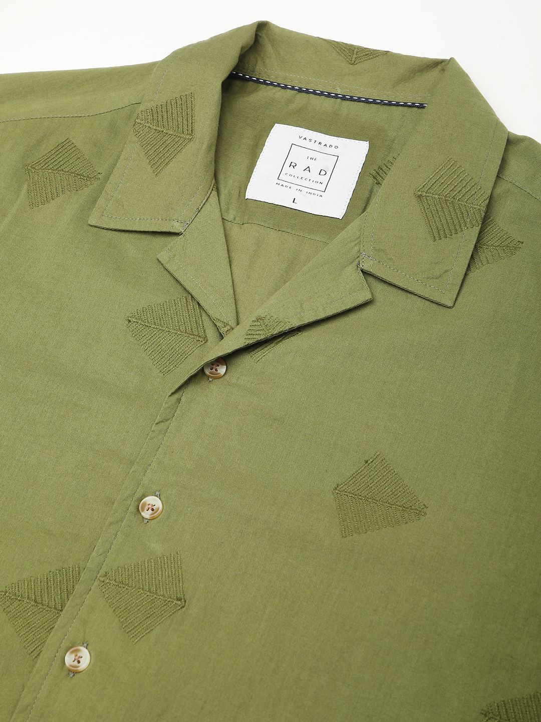 VASTRADO Men Classic Cuban Collar Conversational Printed Cotton Oversized Casual Shirt