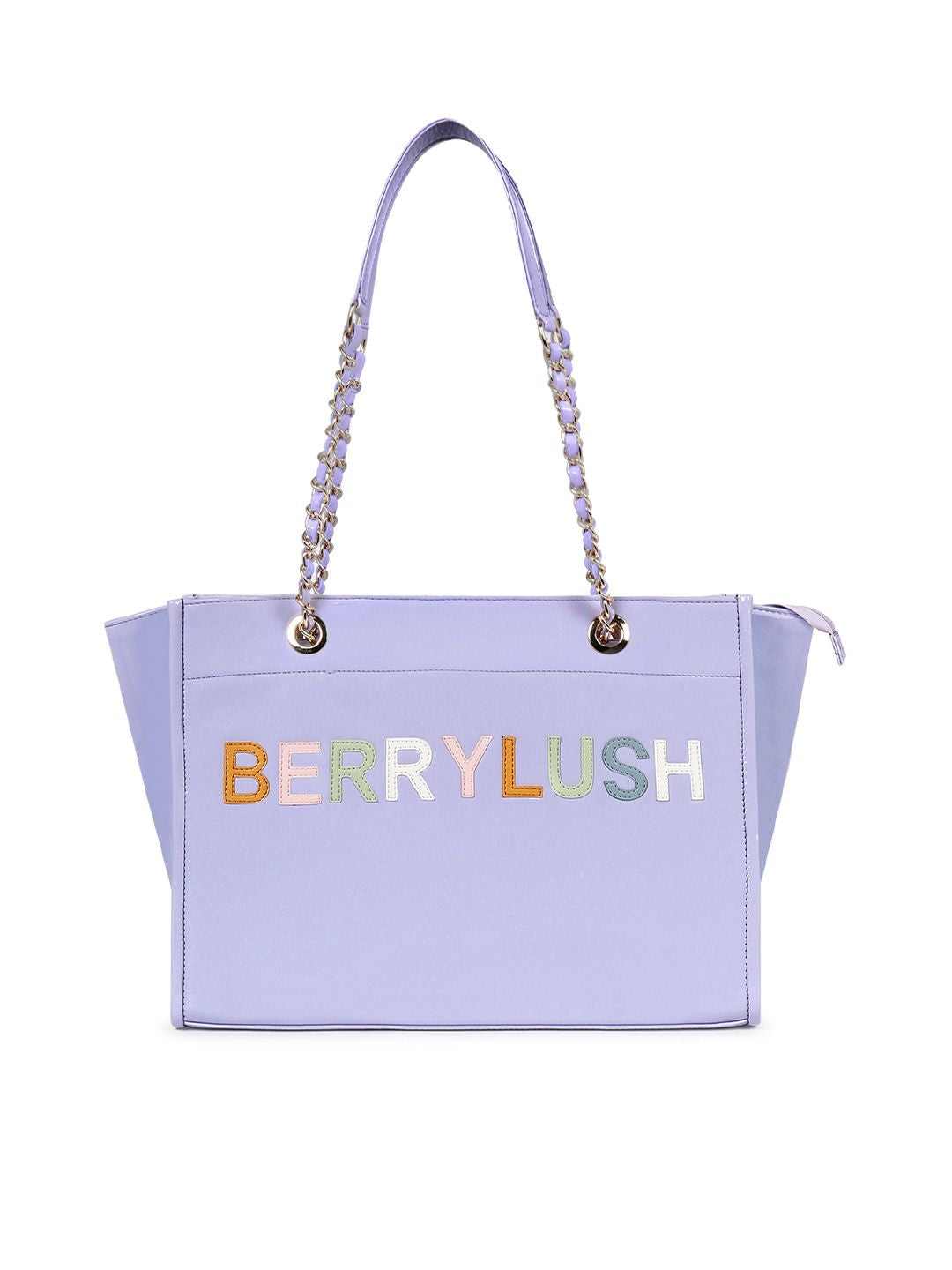 Berrylush Purple PU Structured Oversized Shoulder Bag