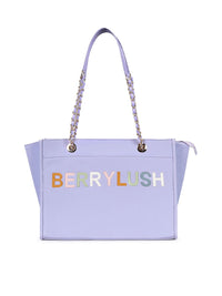 Berrylush Purple PU Structured Oversized Shoulder Bag