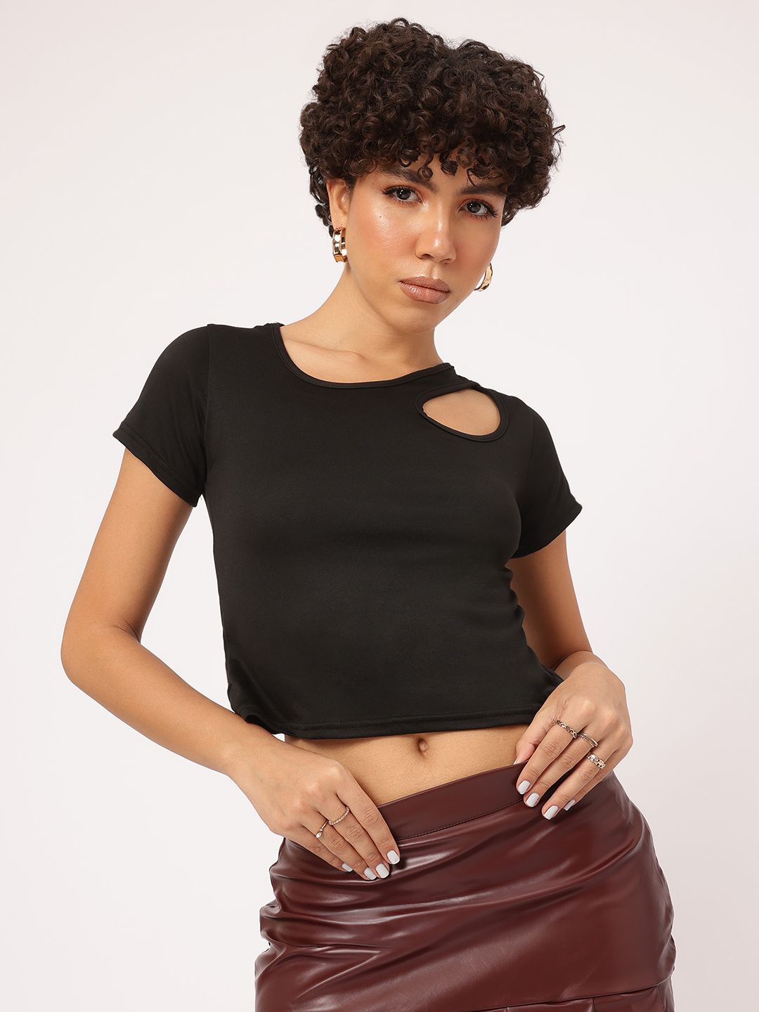 DressBerry Feminine Flair Cut-Out Top