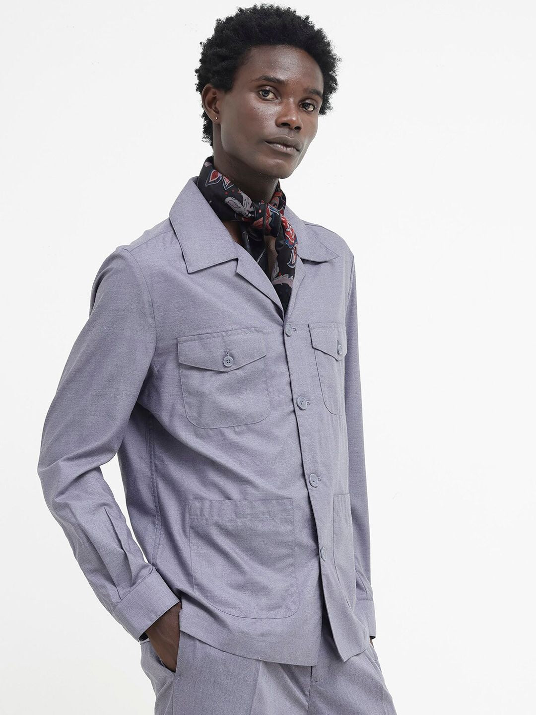 RARE RABBIT Men Echos Tailored Fit Spread Collar Shackets
