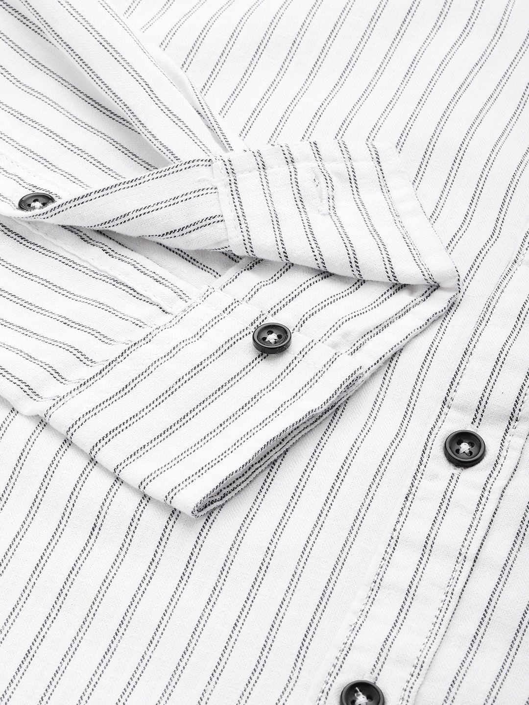 The Indian Garage Co Slim Fit Opaque Striped Casual Shirt