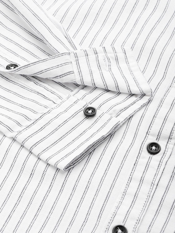 The Indian Garage Co Slim Fit Opaque Striped Casual Shirt