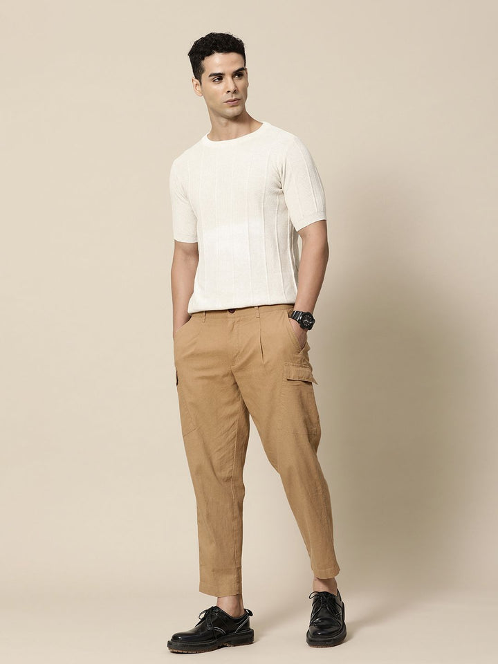 Mr Bowerbird Men Slim Fit High-Rise Cargos