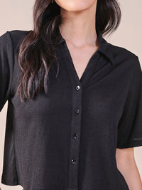 AND shirt collar solid Top