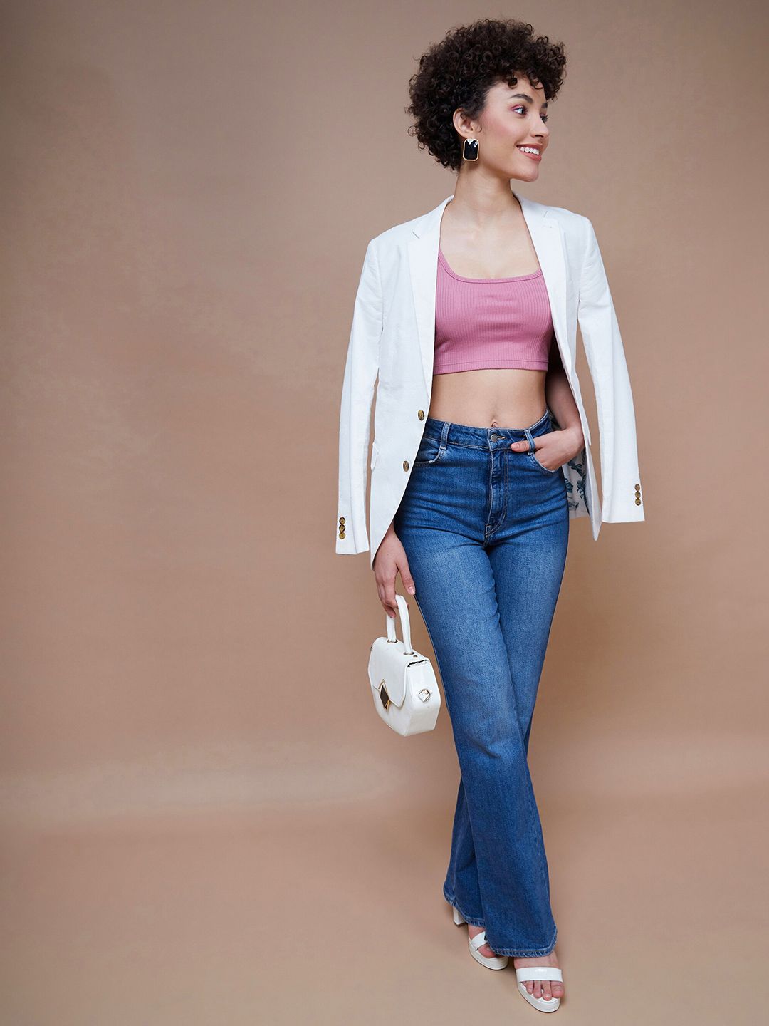 SASSAFRAS BASICS Rib Square Neck Crop Tank Top