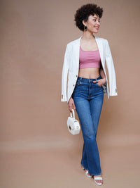 SASSAFRAS BASICS Rib Square Neck Crop Tank Top