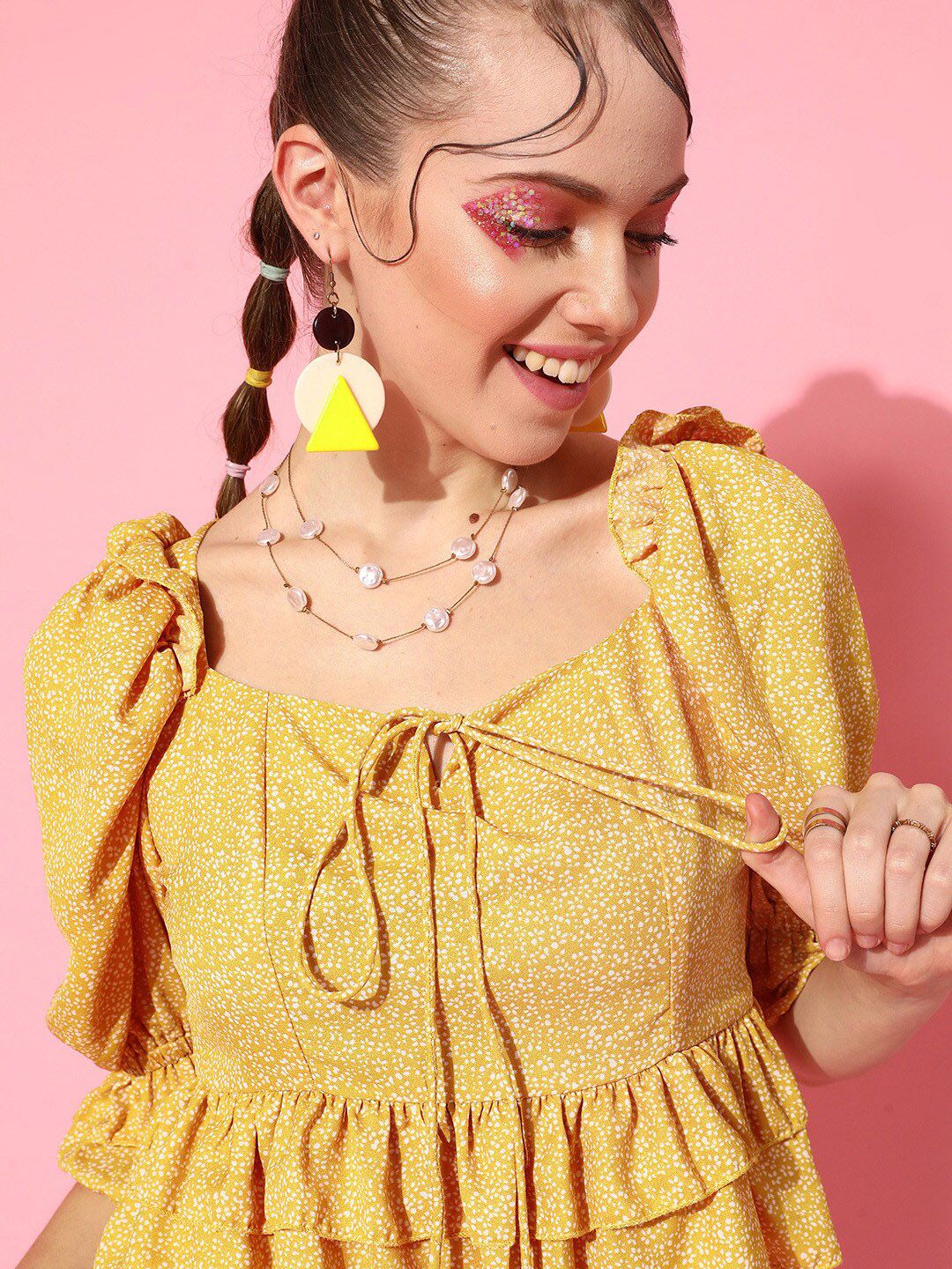 STREET 9 Yellow Floral Top