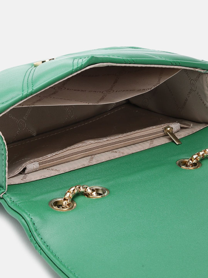 Lino Perros Textured Structured Sling Bag with Quilted Detail