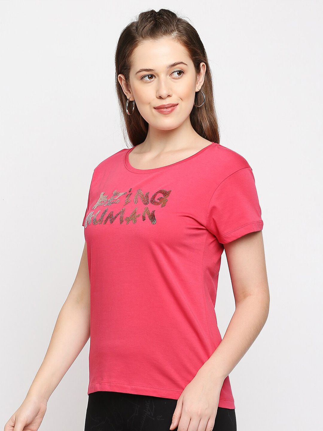 Being Human Typography Printed Casual Cotton T-shirt