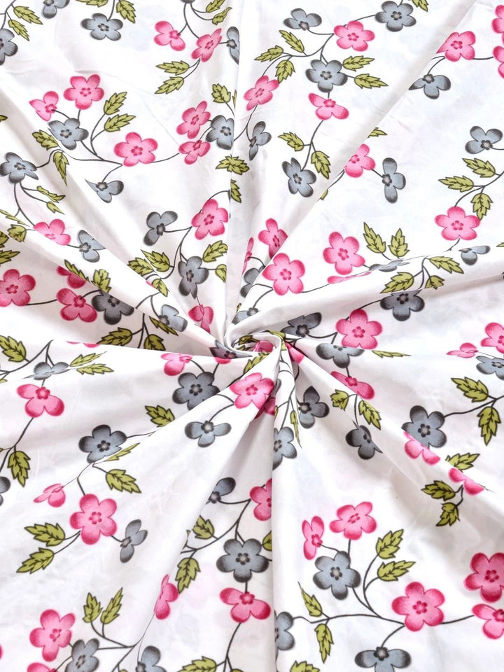 Moda Rapido X KLOTTHE Berwarna Krim & Bunga Merah Jambu Cadar King 300 TC dengan 2 Sarung Bantal