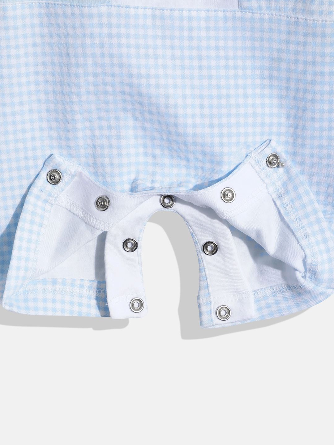 Moms Love Infant Boys Checked Pure Cotton Romper