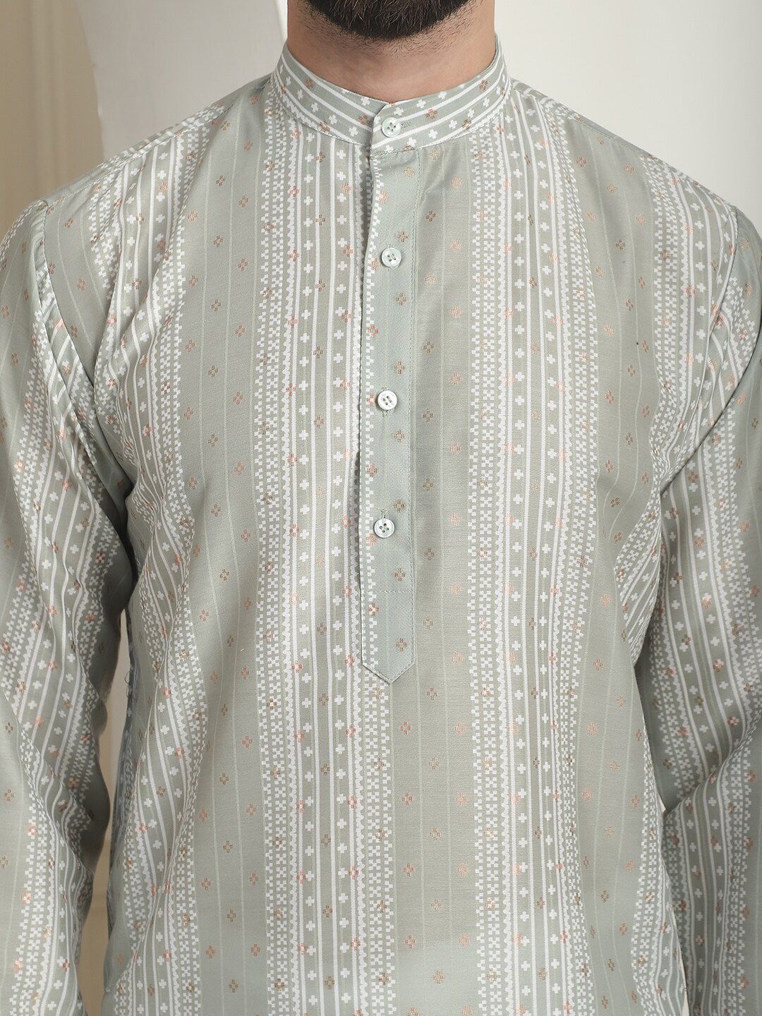 SOJANYA Kurta Sutera Kapas Kolar Mandarin Geometrik