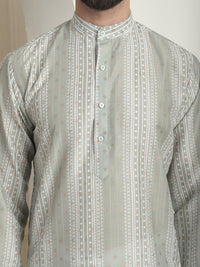 SOJANYA Kurta Sutera Kapas Kolar Mandarin Geometrik