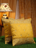 HOSTA HOMES Yellow & Gold-Toned 2 Pieces Ethnic Motifs Square Cushion Covers