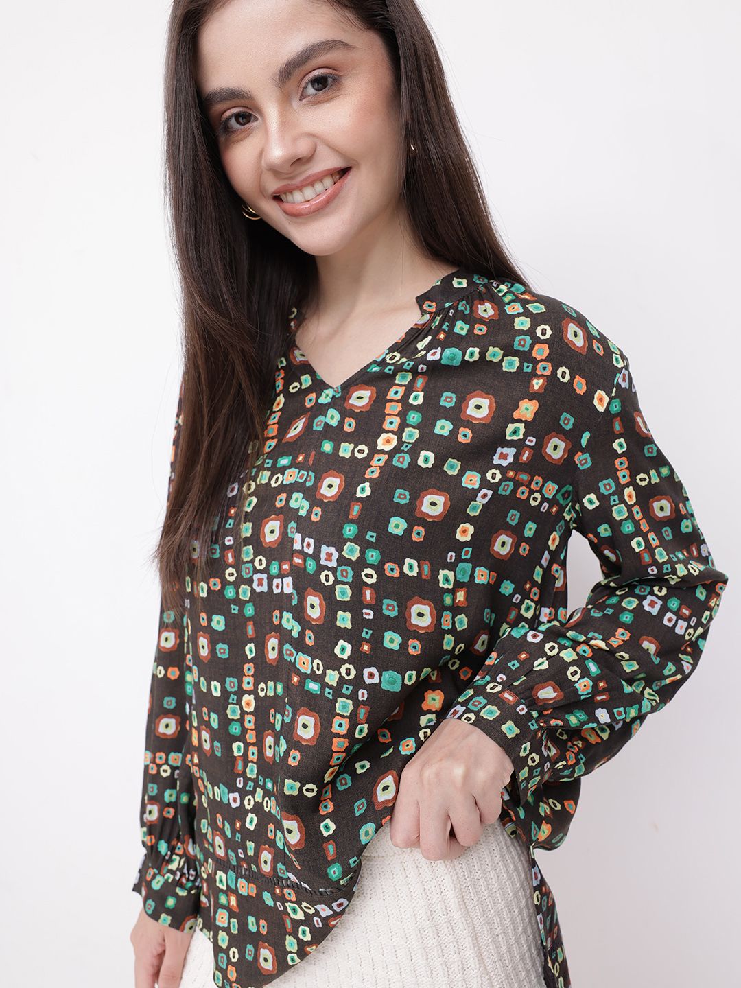 DressBerry Bold Binaries Dye-Inspired High-Low Top