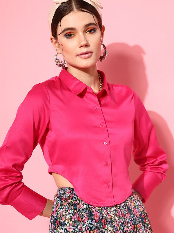 STREET 9 Fuchsia Shirt Style Top