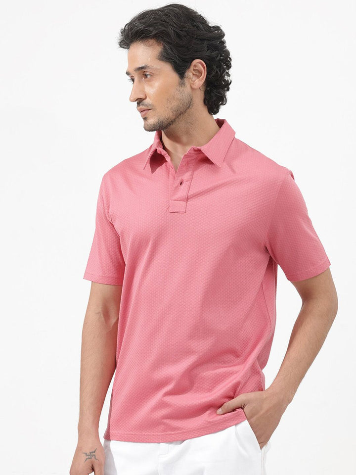 RARE RABBIT Men Nielson Regular Fit Polo Collar T-Shirt