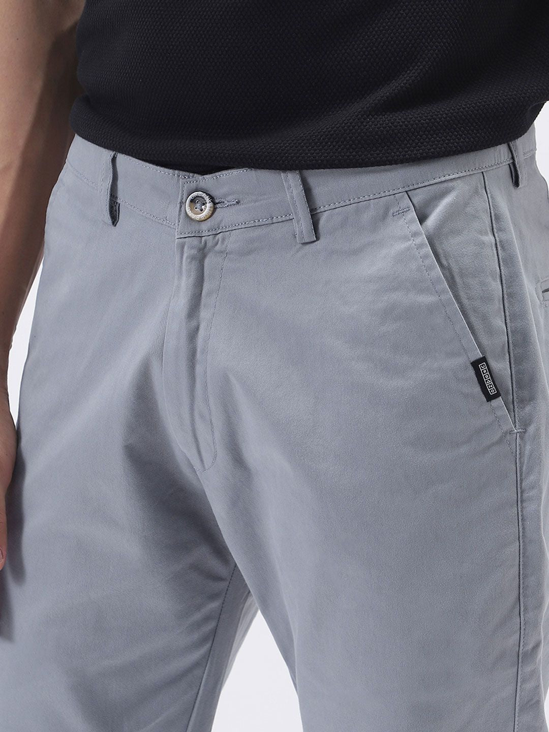 Urbano Fashion Men Blue Slim Fit Solid Stretchable Regular Trousers