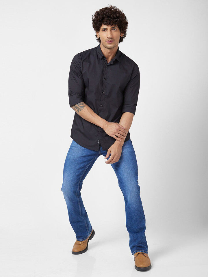 SPYKAR Classic Spread Collar Opaque Regular Fit Cotton Linen Casual Shirt