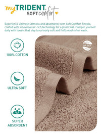MYTRIDENT Soft Comfort Brown 3 Pieces Pure Cotton 500 GSM Towel Set
