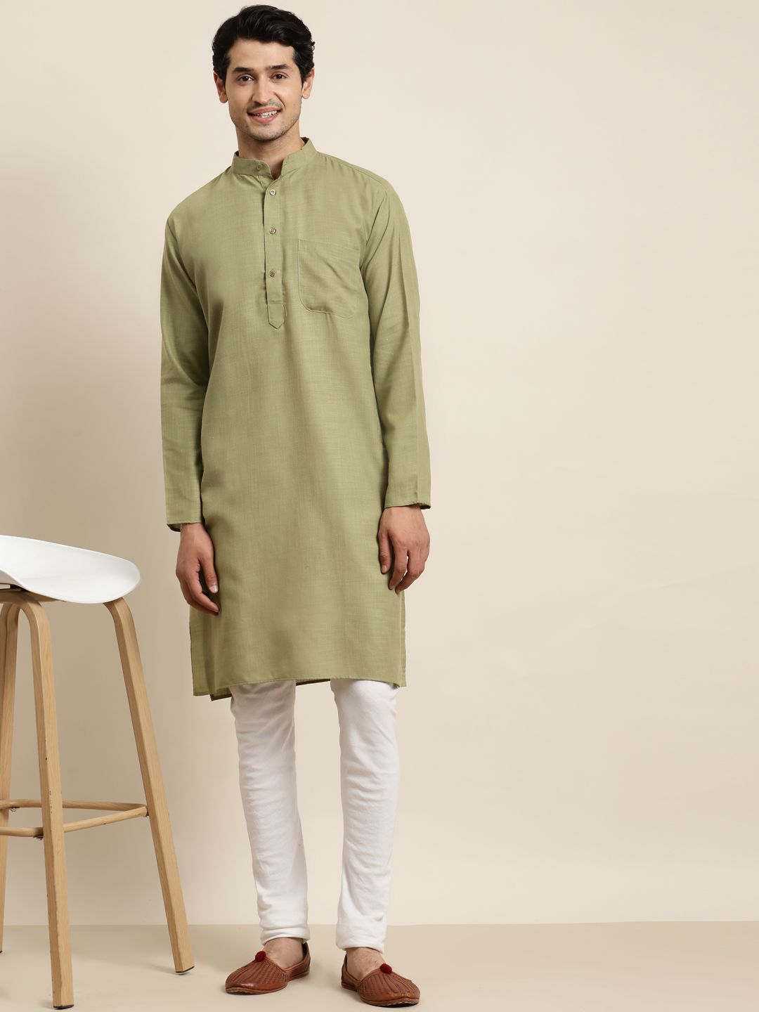 Anug by SOJANYA Men Green Kurta
