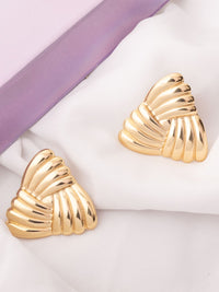VOGUE PANASH Stainless Steel 18K Gold Plated Contemporary Drop Studs