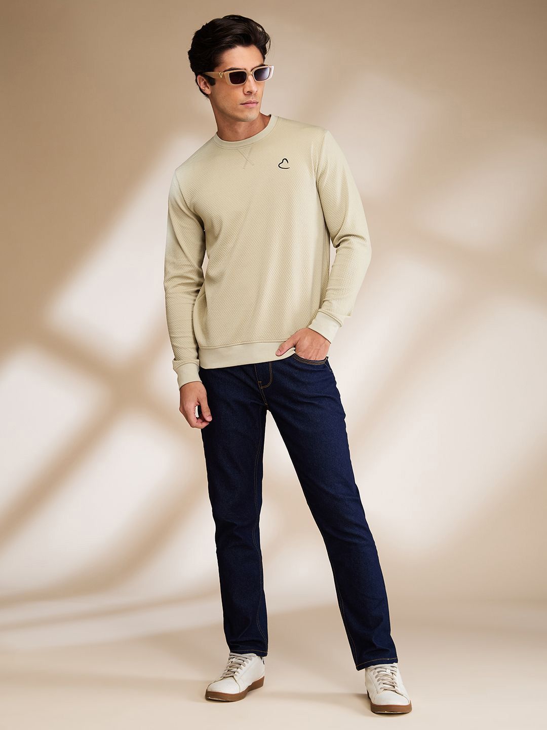 Being Human Men Solid Round Neck Cotton Pullover Sweatshirt