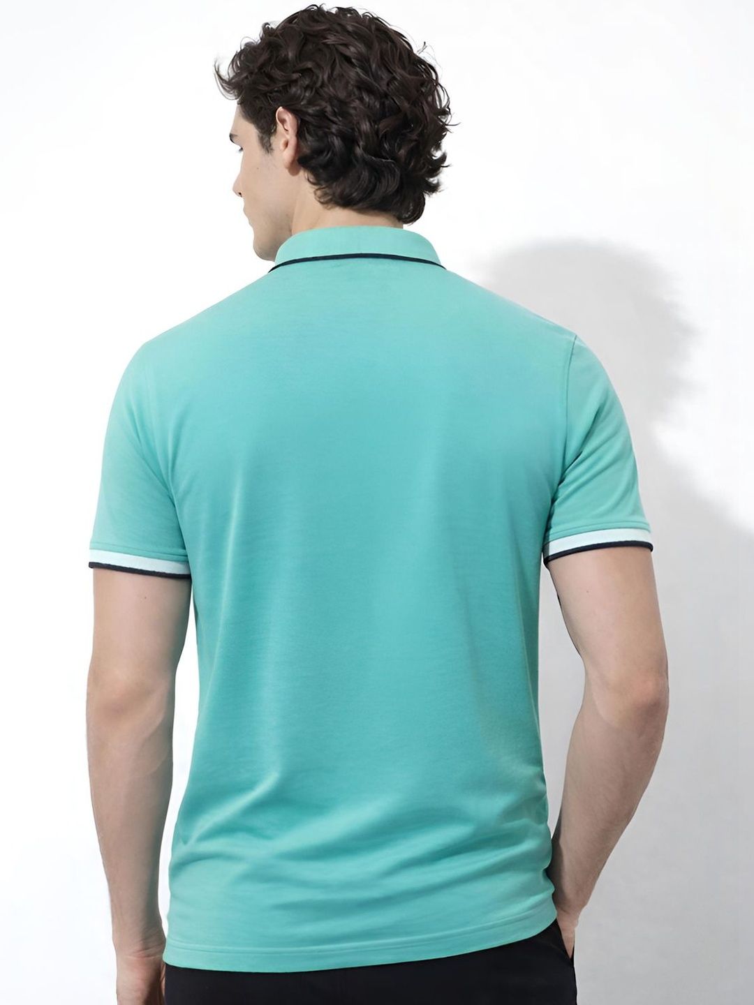 ADRO Men Brand Logo Colourblocked Polo Collar T-shirt