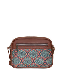 ZOUK Women Teal Textured Structured Sling Bag