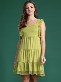 DressBerry Gathered & Pleated Detail Tiered A-Line Dress