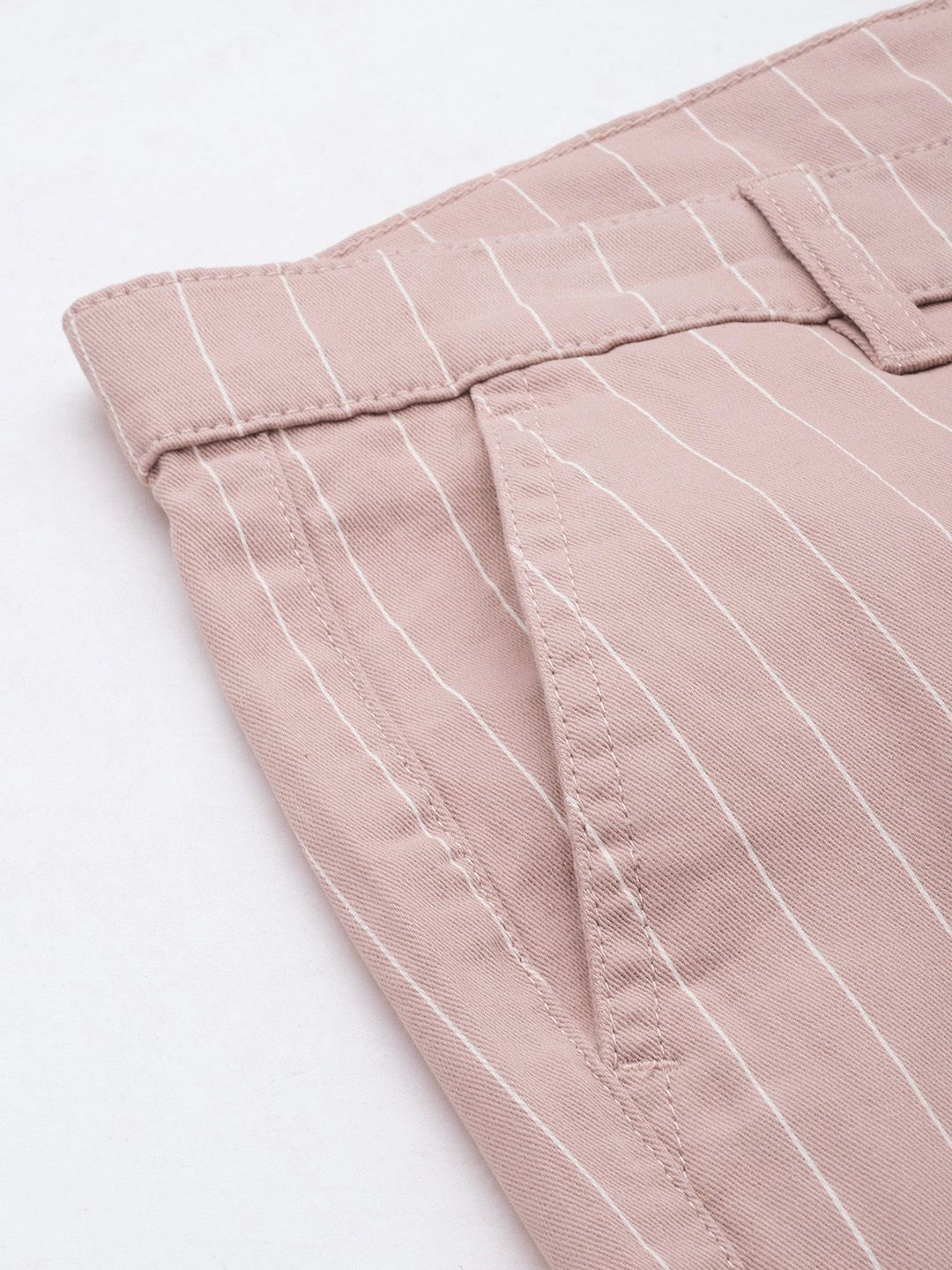 The Indian Garage Co Men Striped Slim Fit Chinos