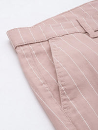 The Indian Garage Co Men Striped Slim Fit Chinos